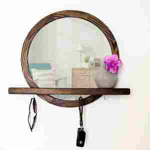 Haute demande avec un prix raisonnable Artisanat Dressing Miroir Décor de chambre Cadre en bois rond Conception personnalisée avec qualité d'exportation - Product Image 3