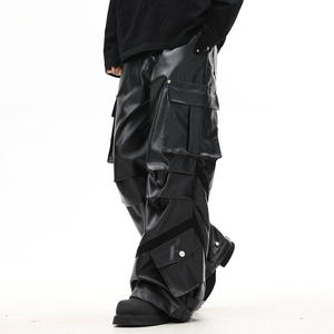 Pantalones de lona rectos informales de cuero genuino suave clásico para hombres elegante ajuste Regular cómodo duradero de alta calidad - Product Image 1