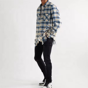 2025 High Fashion <b>Plaid</b> Flannel <b>Shirt</b> for Men Formal <b>Shirts</b> and Pants Combination Long Dress <b>Shirt</b> OEM Custom 100% Cotton - Product Image 3