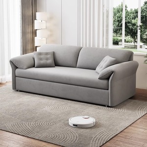 Modern Minimalist Sectional <b>Sofa</b> Bed Multi-functional Fabric Villa Living Room Furniture Set with <b>Cream</b> Color - Product Image 1