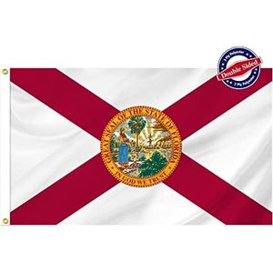Drapeau de l'État de la Floride 3x5 pieds pour extérieur, drapeaux double face à 3 couches, en polyester avec 2 œillets en laiton pour l'extérieur/l'intérieur (Floride) - Product Image 4