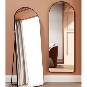 Espejo de Pie Arqueado Negro Moderno de 50x160cm, Decoración para el Hogar en MDF para Sala de Estar y Dormitorio, Espejo Decorativo SmartSpace - Product Image 2