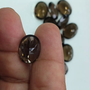 ควอตซ์สโมคกี้ธรรมชาติ 16x12 มม. รูปทรงวงรี คุณภาพดีที่สุด พลอยเม็ดเดี่ยวสำหรับทำเครื่องประดับ - Product Image 2