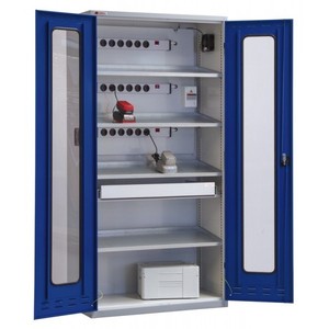 Armadio di ricarica per batterie 2000 x 1000 x 490 mm H x L x P incluso finestra di visualizzazione in vetro acrilico - Product Image 3