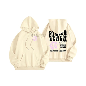 Venta al por mayor de las mujeres de moda Puff Vintage Hoodie Cute Teen Girls diseño personalizado Puff impreso casual sólido sudaderas con capucha de punto para la Mujer - Product Image 1