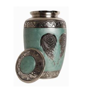 Wholesale Price Large Blue <b>Urn</b> Memorial Burial Ashes Keepsake Metal Cremation <b>Urns</b> And <b>Jar</b> Funeral Supplies Handmade Urna Latest - Product Image 6