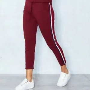 Pantalon de jogging en molleton français pour femme, coupe ajustée, avec logo personnalisé, style sport, gym, hip-hop, poids lourd, rayé - Product Image 5