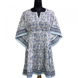 Indian Manufacturer Modern <b>Kaftan</b> Free Size Pure Cotton Hand Block Printed Fashionable Beach <b>Kaftans</b> for Sale at Cheap Price - Product Image 3