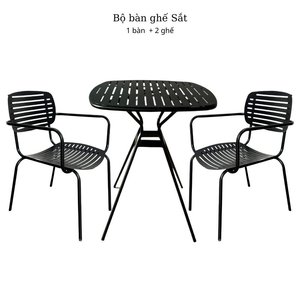 CBCF220 Juego de Mesa y 2 Sillas de Hierro con Recubrimiento en Polvo, Categoría de Productos: Abrigos para Mujer - Product Image 1