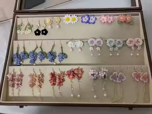 Pendientes de Ganchillo Personalizados de Algodón, Joyas de Ganchillo con Flores, Decoración Creativa para Orejas, Mini Colgantes de Ganchillo, Regalo - Product Image 3