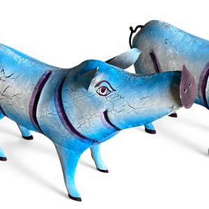 Escultura de Cerdo de Hierro Hecha a Mano, Obra de Arte con Diseño Animal - Product Image 4