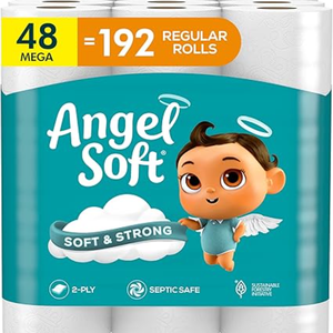 Papier toilette Angel Soft, 48 méga rouleaux = 192 rouleaux réguliers, papier hygiénique doux et résistant - Product Image 3