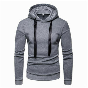 Pull à capuche à manches longues noir pour hommes, avec logo personnalisé, en vrac, uni, en coton lourd, au prix de gros - Product Image 1
