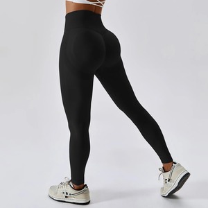 High Quality 100% Cotton Women's <b>Leggings</b> Custom Sizes Fitness Wear From Pakistan with Mid Waist Logo - Product Image 2
