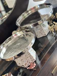 Mother of Pearl Wooden <b>Stand</b> Metal Chocolate Bowl Customized Size Metal Bowl Hot Sale Decorative Chocolate Bowl Nickel Plated - Product Image 6