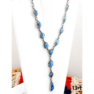 Collier artisanal en argent sterling et turquoise Golden Hills en forme de goutte d'eau, cadeau idéal - Product Image 3