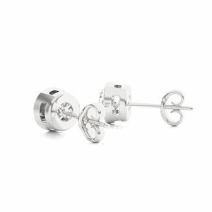 Round Cut Shaped Bezel <b>Set</b> <b>Stud</b> <b>Earrings</b> For Women - Product Image 2