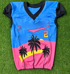 Vente en gros d'uniformes de football américain personnalisés de qualité supérieure, sublimation, respirant, antibactérien, séchage rapide, nouveau style - Product Image 2