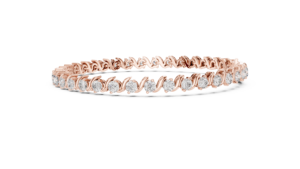 Bracelet tennis de luxe en or rose 14 carats avec diamant de laboratoire taille brillant rond, votre style de marque (héritage moderne minimaliste audacieux) - Product Image 4