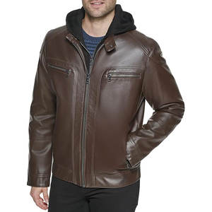 Chaquetas de hombre de invierno con cuello levantado de Letterman personalizadas de tela de lona bordada de alta calidad de fabricante OEM - Product Image 2