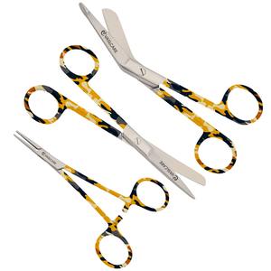 Vaslcare Premium Set de 3 ciseaux pour soins infirmiers Design élégant Pince à poignée imprimée et hémostat Source d'alimentation manuelle - Product Image 1