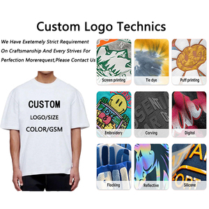 Vente en gros 220 g/m² 100 coton T-shirt vierge T-shirt sérigraphié personnalisé T-shirt surdimensionné à épaules tombantes pour hommes - Product Image 6