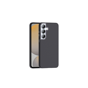 Pour Samsung pour Galaxy S25 Plus Coque arrière de protection fine de luxe Texture en fibre de carbone Netzy pour étui MagSafe en or et noir - Product Image 2