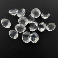 Lot de pierres précieuses rondes en cristal de roche de taille mixte, coupe ronde, pierres précieuses en cristal de quartz naturel de 4 à 30 mm pour la fabrication de bijoux, pierres précieuses rondes en cristal