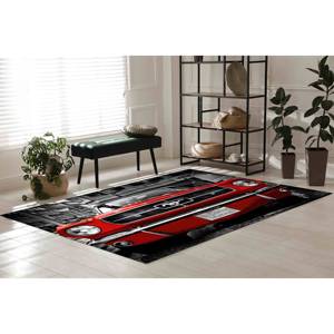 Tapis Rouge Mustang : Décoration de Garage pour Voitures Classiques, Tapis d'Entrée Antidérapant, Tapis en Chenille - Product Image 1