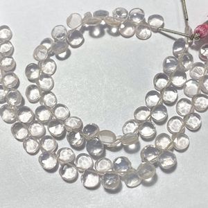 <b>Rose</b> <b>Quartz</b> Faceted <b>Heart</b> Shape Briolette Beads, 7MM Calibrated Gemstone Beads For Jewelry Use - Product Image 2
