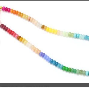 Trendy Beautiful Mix Color <b>Quartz</b> Smooth Rondelle Beads <b>Necklace</b> Handmade Alexandrite Birthstone <b>Necklace</b> - Product Image 1