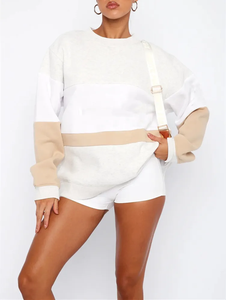 Custom Color Block Sweatshirt Women <b>Jumper</b> Fashion Streetwear High Quality Pullover Crewneck Sweatshirts Women Hoodie - Product Image 5