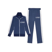 Conjunto Deportivo para Hombre, Personalizable con Logotipo, Tallas Grandes, Ecológico, Invierno, Chaqueta con Cierre y Pantalones Jogger de Spandex/Poliéster, para Gimnasio
