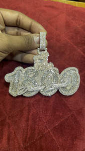 Pendentif en moissanite glacé de style hip-hop plaqué argent de qualité supérieure en gros, logo personnalisé, bijoux de fête pour hommes - Product Image 5