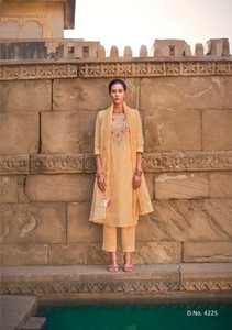 Latest Collection Pure Cotton With Kantha Work Kurti Pant and Dupatta Worldwide Wholesale <b>Supply</b> From India - Product Image 3