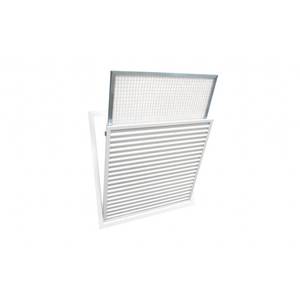 Rejilla de Retorno de Aluminio Pintada de Blanco Tecnosystemi con Aspas Fijas Inclinadas a 45° Incluye Filtro Extraíble - Product Image 1