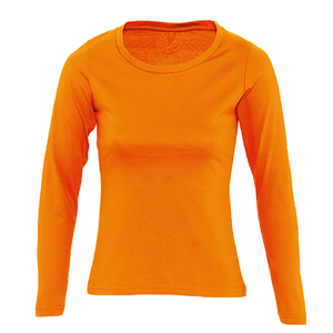 T-shirts à manches longues pour femmes, coton pur, bas prix, meilleure qualité, fabricant d'usine, t-shirts solides à manches longues pour femmes - Product Image 5