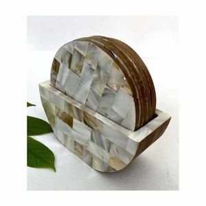 Sous-verres classiques en nacre naturelle de luxe, écologiques, couleur personnalisée, décoration d'intérieur pour le thé et le café - Product Image 3