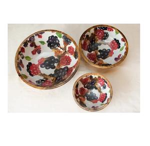 Fourniture directe en usine ensemble de 3 bols de service en bois émaillé pour la vaisselle à soupe à salade à prix exceptionnel - Product Image 1