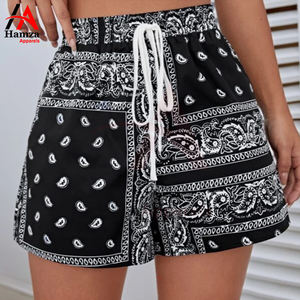 Shorts pour femmes à la mode respirant léger 180GSM Polyester Style confort haute ceinture élastique - Product Image 3