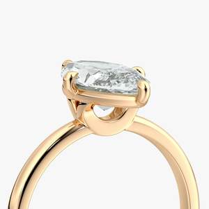 Bague de fiançailles en argent 925 avec moissanite en forme de boussole, plaquée or, diamant Tishya - Product Image 1