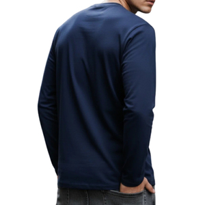Camiseta Casual de Manga Larga para Hombre, Personalizable, 340g, Mezcla de Poliéster/Algodón, Lisa, Antiarrugas, de Secado Rápido, Diseño en Blanco - Product Image 3