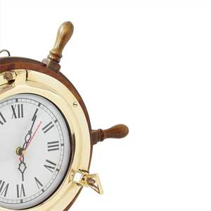 Wholesale Collectible <b>Wooden</b> Ship Wheel Brass Strips Eco-Friendly Wall-Mounted Nautical Gift Home Decoration Ornament - Product Image 3