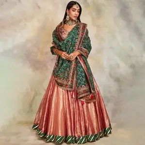 بذلات حريرية جميلة هندية غنية بالسلوار كميز من 3 قطع لباس فاخر بسعر الجملة للنساء في آسيا