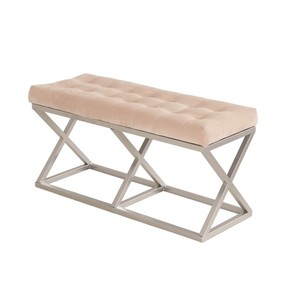Banco Otomano de Acero con Espuma y Cuero Sintético, Acabado Negro Mate, Ideal para Muebles del Hogar - Product Image 6