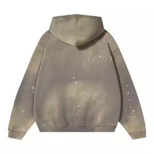 Sudadera con capucha de gran tamaño para hombre de algodón 100% de la mejor calidad, logotipo de patrón sólido de lana de estilo Hip Hop Digital personalizado para primavera - Product Image 2