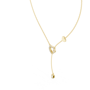 Collar con Colgante de Diamante Cultivado en Laboratorio con Corte Redondo en Forma de Corazón Abierto, Oro Sólido de 14K/18K, Corte Esmeralda, DEF VVS, Joyería Fina, Regalos para Mujer - Product Image 3