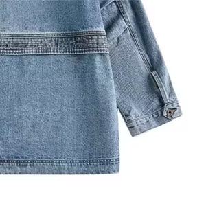 เสื้อแจ็กเก็ตผ้าฝ้าย100% สำหรับผู้ชายเสื้อแจ็กเก็ตผ้าเดนิมสีเทาวินเทจสำหรับฤดูหนาวโลโก้ตามสั่งใหม่ - Product Image 6