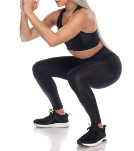 Conjunto de Yoga transpirable para mujer, deportes de Fitness, 2 uds., ropa de gimnasio, conjunto de Yoga para mujer, conjuntos de entrenamiento, ropa deportiva negra para Yoga - Product Image 5