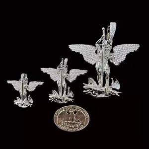 Pendentif Unique et Tendance Forme Ronde Exagérée Entièrement Glacé Sterling Pendentif Hip Hop Personnalisé pour Rappeur - Product Image 3